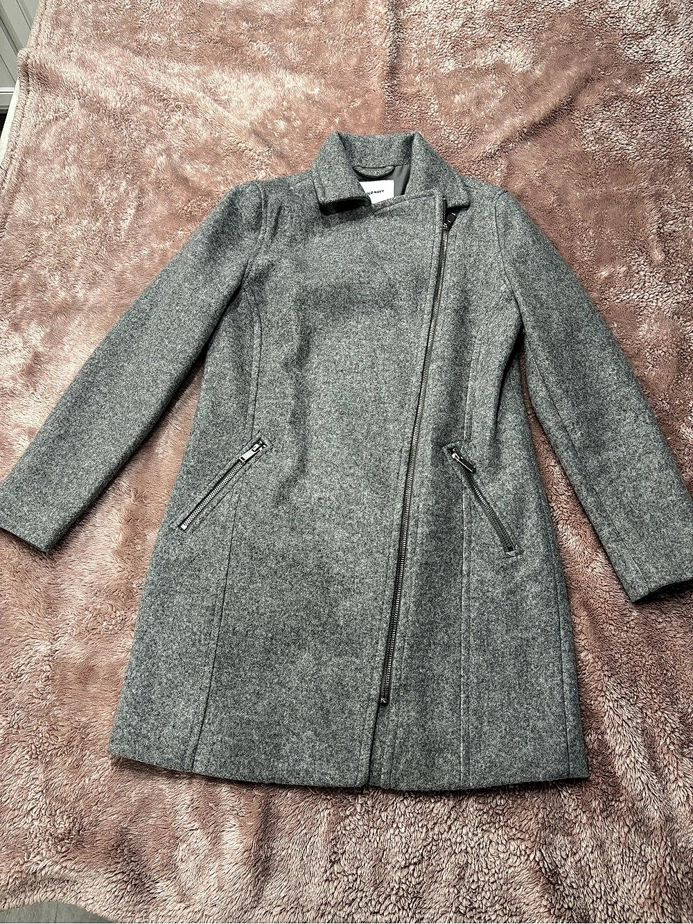 Old Navy Gray Zip Front Coat Size XS Like New